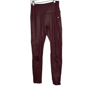 Gottex Maroon Moto Style Leggings. Size XS.